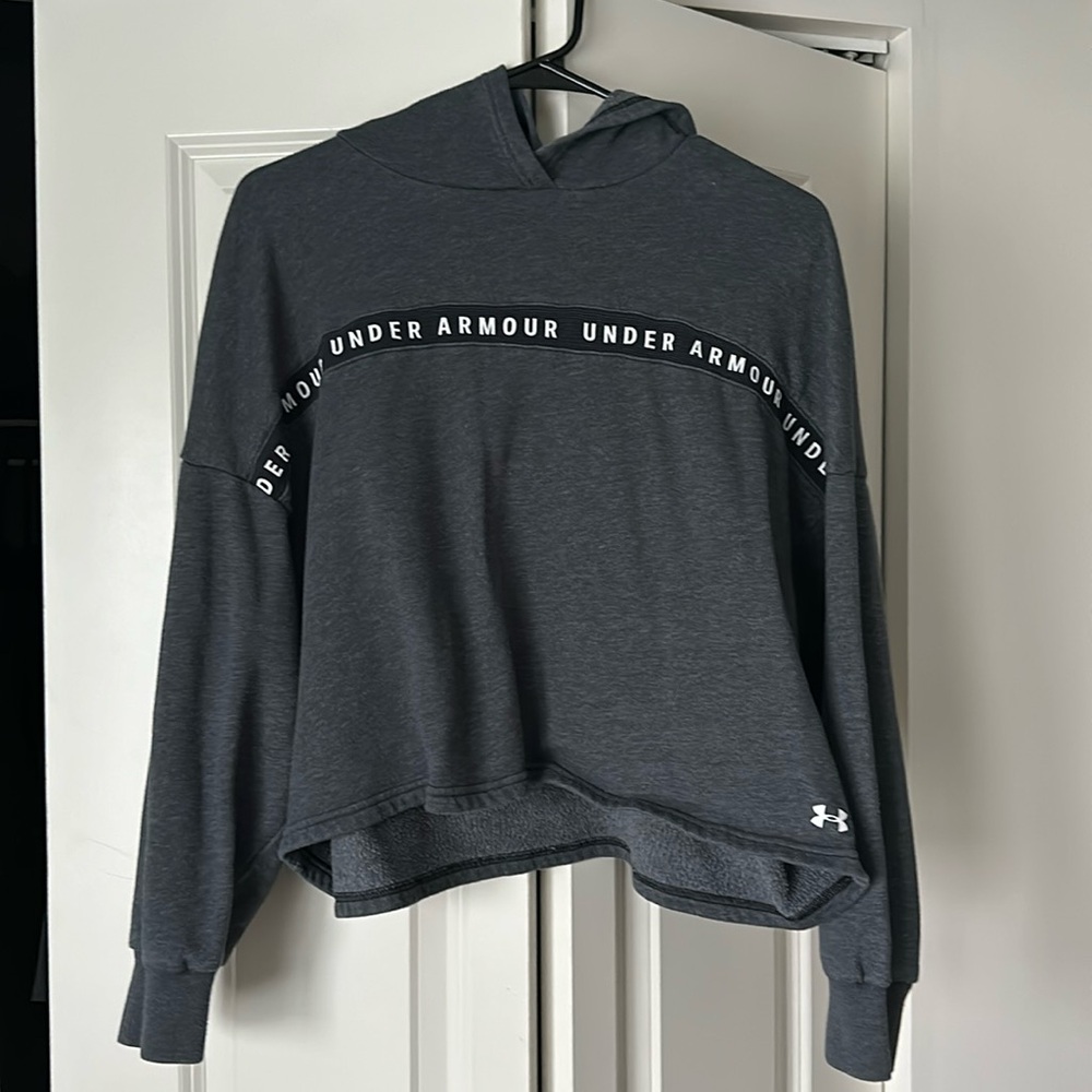 Under Armour cropped blue hoodie